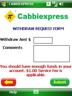 Withdraw The withdraw function allows you to advance payment of the amount recorded in your account. Fig.