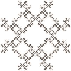patterns formed from symmetric Sierpinski relatives.