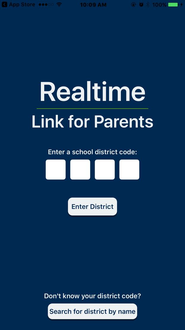 Mobile App Help for Parents ios Welcome to the Realtime Link for Parents Portal App This document is intended to assist student s contacts in the use of the Realtime Mobile app on devices running ios.