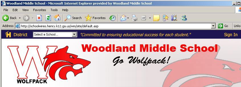 Logging in to SchoolWires Open the school website and