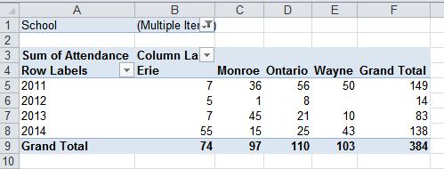 In the Pivot Table field list (which appears along the right edge of your spreadsheet when your cursor is