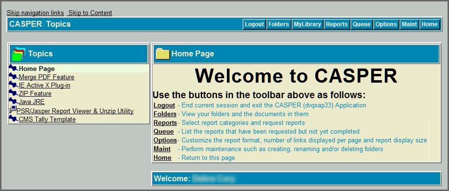 Login Selecting the CASPER Reporting link from the preceding website connects you to the QIES National System Login page (Figure 2-2) for CASPER Reporting. Figure 2-2.