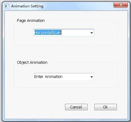 setting page switching animation and select object animation.