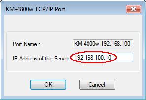 Enter the KM-4800w s IP address
