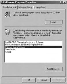Uninstalling Polaroid i733 Driver (PC only) For Windows 98SE Users NOTE: The following driver uninstall procedure is for Windows 98SE user