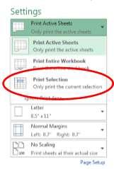 Click on the Show Margins tool in the lower right:. Click and drag a margin line to adjust that margin. C. Printing Part of a Worksheet Click on the back button in the upper left to return to the worksheet.