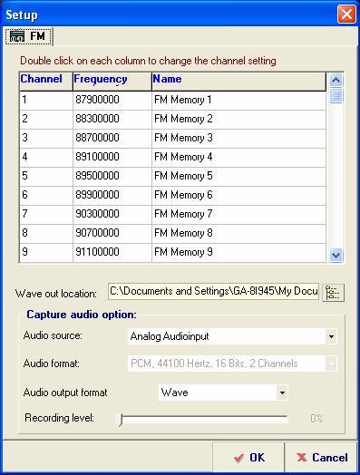 Audio Format Audio Output Format Slect the format you want (Wave,Mp3). 2.