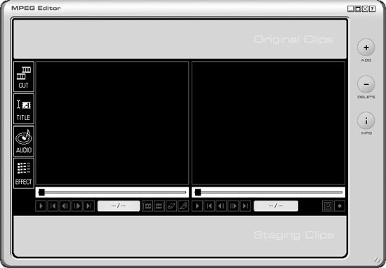 Chapter 5 : MPEG Editor Fig. 5.1 Fig. 5.1 Shows how the MPEG Editor user interface looks like.