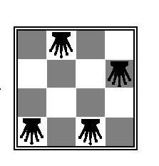 Example of a CSP: N-queens Goal: n queens placed in non-attacking positions on the board Variables: Represent queens, one for each column: Q1, Q, Q3, Q Values: Row placement of each queen on the