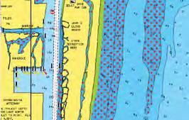No shallow water highlighted Shallow water highlight: 0 m - 3 m Navionics chart settings Colored seabed areas Used for displaying different depth areas in different shades of blue.