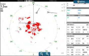 AIS targets can be displayed as overlay on radar and chart images, making this feature an important tool for safe travelling and collision avoidance.