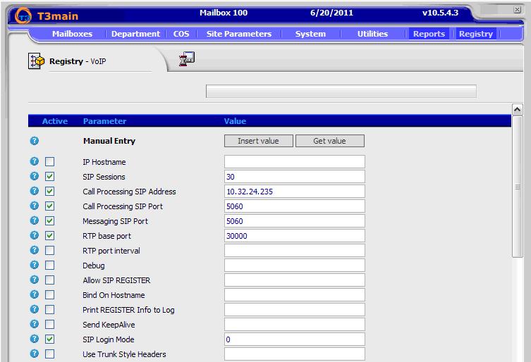 Navigate to the Registry VoIP webpage and set the Call Processing SIP Address field to the IP