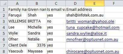 Email address Family name Given name Is email valid. 6. Click the Save button. 7. Click the Back button on your browser until you are back in the Reports and Statistics screen. 8.