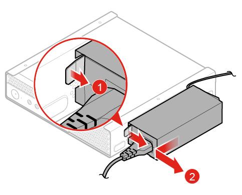Figure 28. Removing the power adapter bracket Figure 29.