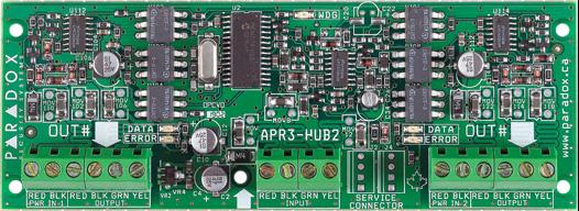 HUB2 2-Port Hub and Bus Isolator Divides the communication bus into multiple, completely isolated outputs 1 input port, 2 isolated output ports Each output port provides communication at a distance
