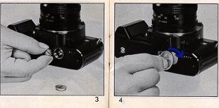 To remove the lens from the camera body, depress and hold the lens lock release lever on the camera body, turn the lens counterclockwise as far as it will go, and lift it up from the body (Fig. 2).