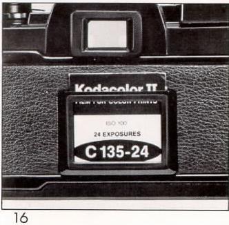 When a film is loaded according to the procedure previously described, the counter displays "1 " indicating that the camera is ready for the first