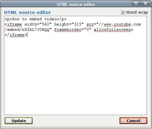 How to Use Moodle's Text Editor 8 In Moodle In the text editor, type any text you want to display above and/or below the video, such as a title, short introduction, and source.