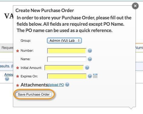 User Guide: Introduction to ilab Solutions for External Users 5 2. After clicking Add new PO, a window will open. 3. Complete the fields, fields marked by a red star are required. a. Number: PO number b.