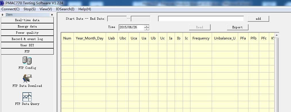 5.3 FTP Data Query (data in 64Mbit memory) Steps 1) Click the menu : FTP Data Query, as below pic.