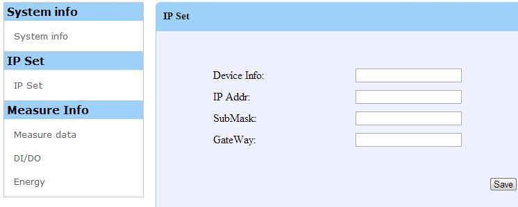 current communication parameters page Device Info: You can fill in the room number, location, easy for user to find the equipment location.
