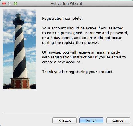 Step 7 A Registration Complete screen will be displayed. Click on Finish. Note: It may take up to 20 minutes to activate in the system.