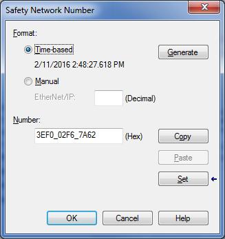 Figure 10 Set Safety Network Number.