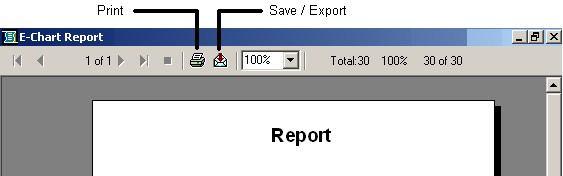 Exporting & Printing Reports Once the data is retrieved from the Flow Computer it is shown in a report format, like the picture above.