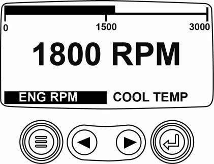 3. Once the engine has started, the single engine parameter is displayed with the engine RPM.