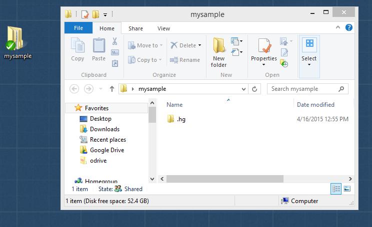 mysample You should end up with a new folder, empty except for the.