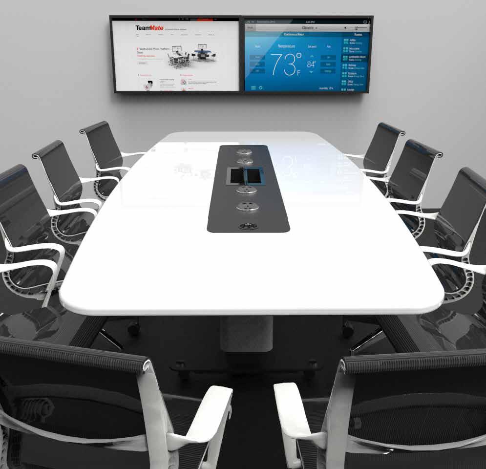 Enable meetings to flow using the latest wireless and wired collaboration systems; designed to fit into the TechWell TM of the WorksZone Table.