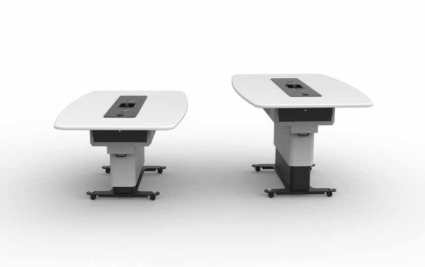 Side mounted screen support Plan view Image shows WorksZone Ellipse Table with optional screen support and TechWell TM XL Features >> Free 2D & 3D