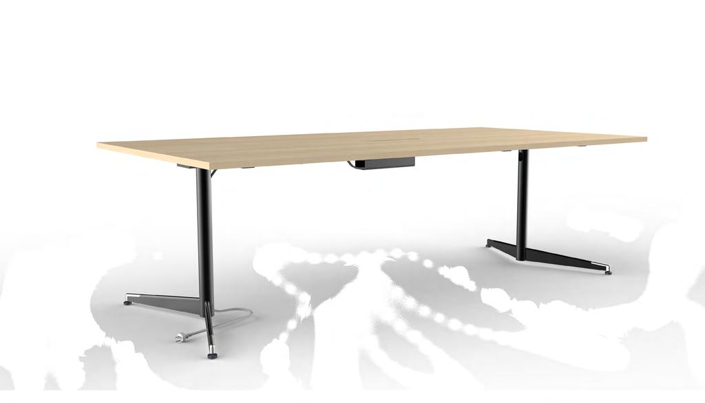 boardroom tables with integrated wire management.