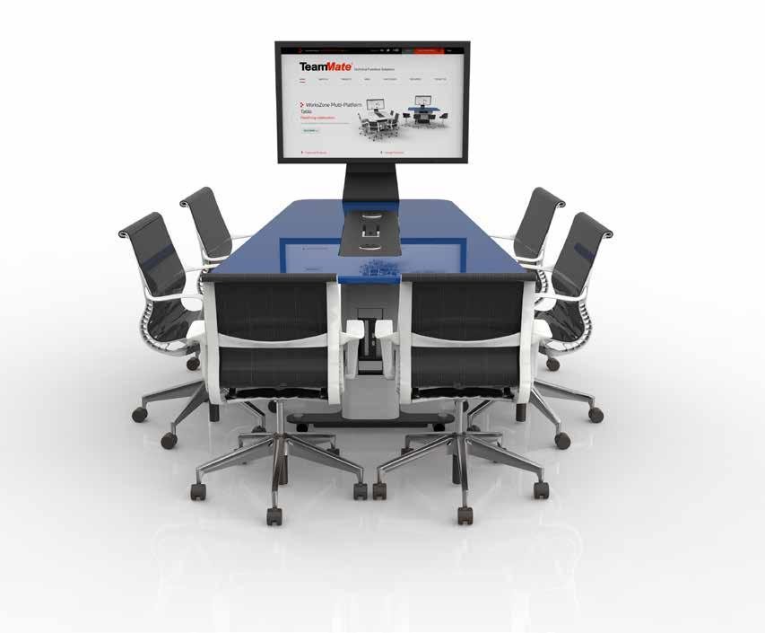 WorksZone Trapeze Collaboration tables connecting people and technology with ease.