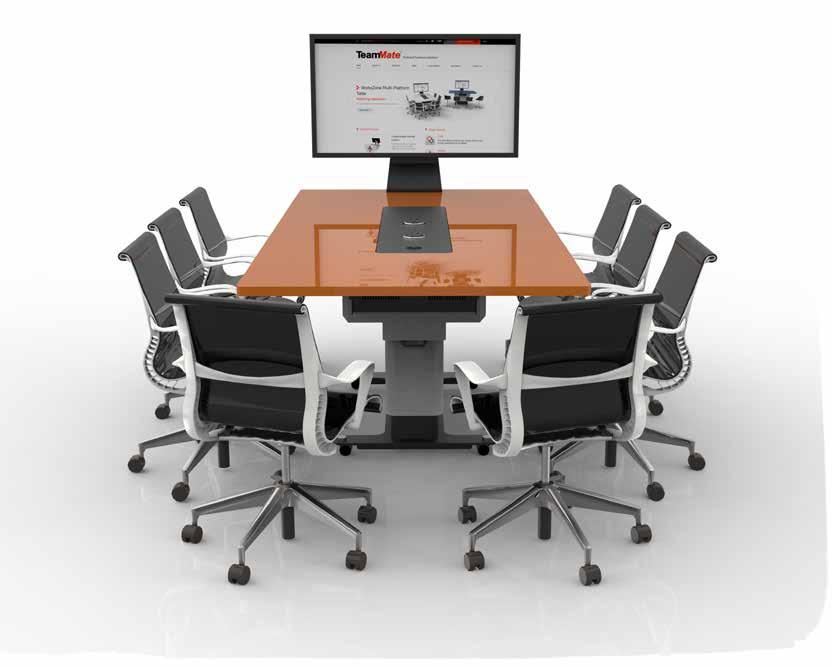 WorksZone Rectangle Fixed or height adjustable collaboration tables connecting people and technology with ease.