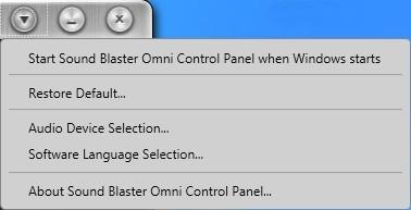 Configuring Your General Settings Click and configure various options from the list that displays including: Select whether the Sound Blaster Omni Control Panel is activated when
