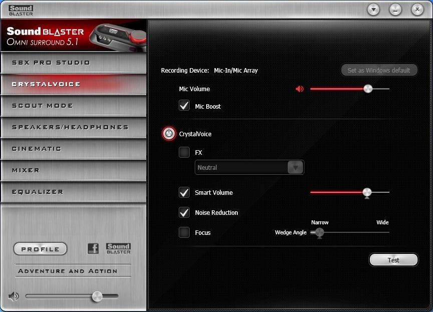 CrystalVoice Settings 1. CrystalVoice enhancements Select to turn on or turn off each of the available enhancements. 2. Enhancement Level sliders Adjust the amount of enhancement to apply. 3.