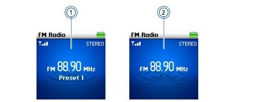 Switching to FM Preset view or Tuning view In FM Preset view, you can see the preset stations and scroll from one preset station to another.