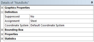 Select NutsBolts then in the Details view change the Assignment to Steel 4.