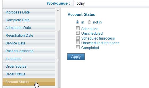 9.1.8 Workqueue filter: Account Status Steps to create Account status filter: i.
