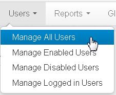 (regardless of the page you are viewing). On the left hand menu, select the desired organization. Any functions performed (i.e. creating a user or uploading GIS data) will affect the selected organization The current organization is always highlighted.