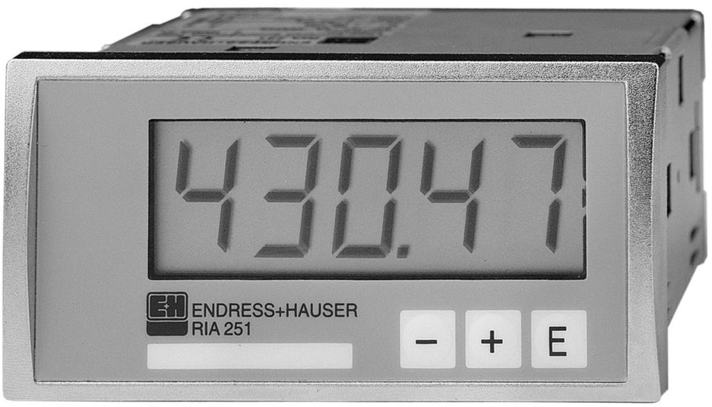 Technical Information RIA251 Process display Digital loop powered display for 4.