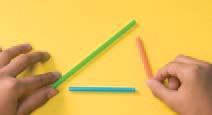 Students should recognize that if the length of two straws put together is not longer than the third straw, they cannot form a triangle. Make a triangle using 2 straws of equal length.