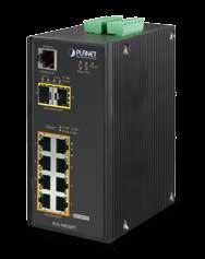 L2+ Industrial 8-Port 10/100/T 802.3at + 2-Port 100/X SFP Managed Switch with Wide Operating Temperature Physical Port 8 10/100/BASE-T Gigabit Ethernet RJ45 ports with IEEE 802.