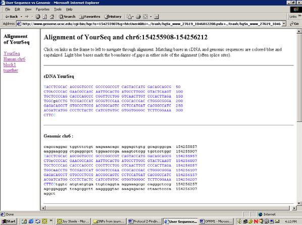 Figure 5- Details of a Blat Search 4.6.
