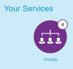 9 Groups If you are a member of any groups, you will see the Groups icon under Your Services.