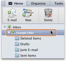In the folder list, under Inbox, click the folder