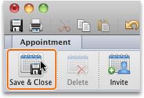 On the Appointment tab, click Save & Close. Notice that the appointment appears on your calendar on the date and time that you specified.