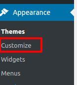 Customization of theme: Go to Appearance
