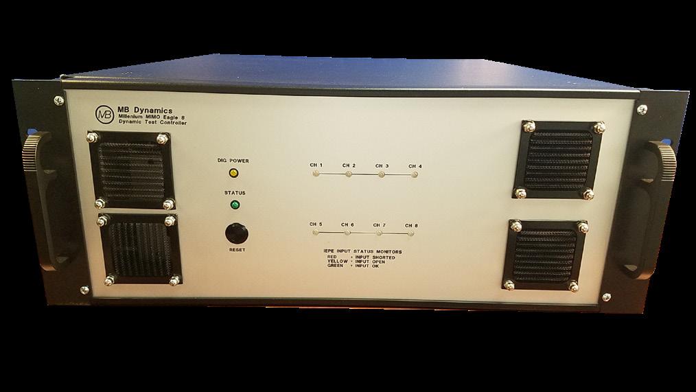 General Overview: The MB Millenium Dynamic Test Controller from MB Dynamics is a multiple-input, multiple-output (MIMO) and/or a multiple-input, single-output (MISO) dynamic test control system.